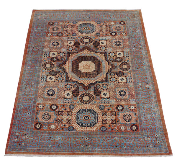 Lot 41, Afghan Turkaman weave, circa 2010, vegetable dyes, all wool, 15th c Mamluk inspired, size 209x141 cm, RRP $4500 (1)