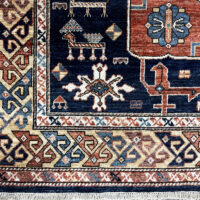 Lot 48, Afghan Turkaman weave, circa 2010, 19th century Kazak inspired, HSW & Veg dyes, size 185x123 cm, RRP $4000 (3)