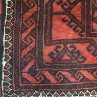 Lot 59, Hand knotted vintage nomadic Balouch, circa 1960, woven in Khorassan region in Persia, size 185x105 cm, RRP $3000 (3)