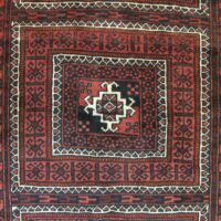 Lot 59, Hand knotted vintage nomadic Balouch, circa 1960, woven in Khorassan region in Persia, size 185x105 cm, RRP $3000 (5)