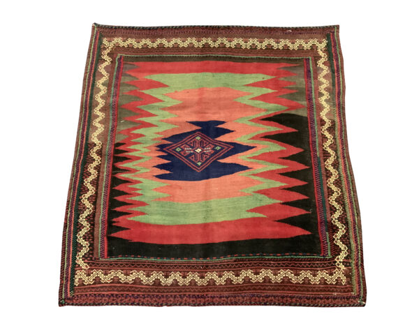 Lot 68, Antique Nomadic Sofreh circa 1900, Afshari tribe, fine wool, Rare & collectable, Persia, size 134x124 cm, RRP $3000 (1)