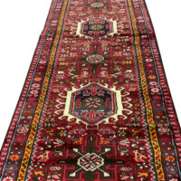 Lot 7, Karajeh-Heriz, cottage weave from Azerbaijan region , circa 1970, wool pile, rare & durable, Persia, size 382x80 cm, RRP $6000 (6)