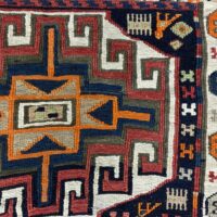 Rug# 10473, Vintage Azari-Saumak, circa 1940, Mafresh face, fine wool, Rare & collectable, Persia, size 156x98 cm (4)