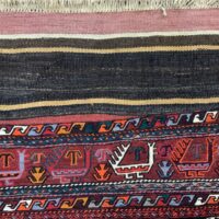 Rug# 10483, Vintage Azari-Saumak, circa 1940, Mafresh face, fine wool, Rare & collectable, Persia, size 191x117 cm (3)