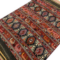 Rug# 10483, Vintage Azari-Saumak, circa 1940, Mafresh face, fine wool, Rare & collectable, Persia, size 191x117 cm (4)