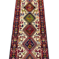 Rug# 10488, Azarbaiejan Saumak, wool & silk on cotton foundation, c.1980, Persia, size 281x83 cm (1)