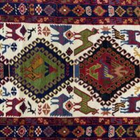 Rug# 10488, Azarbaiejan Saumak, wool & silk on cotton foundation, c.1980, Persia, size 281x83 cm (4)