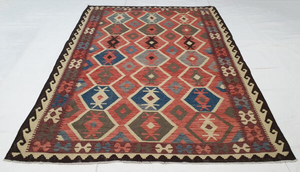 Rug# 24657, Superfine Afghan flatweave Kilim, modern design, veg dyes, size 290x208 cm, RRP $1800, on special $720