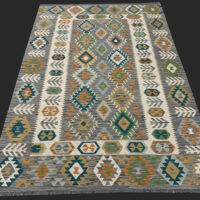 Rug# 26111, Afghan Maimaneh Kilim, Qazni wool & vegetable dyes, Size 247x174 cm