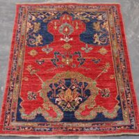Rug# 26221, Afghan Turkaman weave, reweave of a 16th c Ushak Prayer rug at Berlin museum Size 127x100 cm (2)