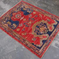 Rug# 26221, Afghan Turkaman weave, reweave of a 16th c Ushak Prayer rug at Berlin museum Size 127x100 cm (3)