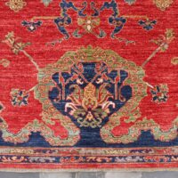 Rug# 26221, Afghan Turkaman weave, reweave of a 16th c Ushak Prayer rug at Berlin museum Size 127x100 cm (4)