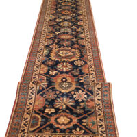 Rug# 26381 Afghan Turkaman weave, 19th Caucasian inspired, hand spun wool, Vegetable dyes, size 581x94 cm (2)
