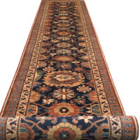 Rug# 26381 Afghan Turkaman weave, 19th Caucasian inspired, hand spun wool, Vegetable dyes, size 581x94 cm (5)