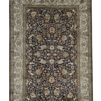 Rug# 31223, Fine Srinagar, 100% silk pile on a cotton warp and weft, Classic Safavid floral, , Kashmir , India, Size 281x183 cm (2)