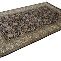 Rug# 31223, Fine Srinagar, 100% silk pile on a cotton warp and weft, Classic Safavid floral, , Kashmir , India, Size 281x183 cm (3)