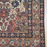 Rug# 7589, Antique Isfehan, one of a pair, circa 1900, classic Shahabbassi medallion design, all wool pile, Persia, size 230x142 cm (10)