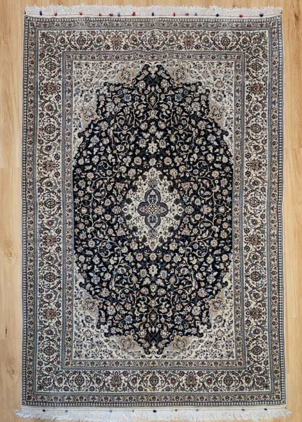 Rug# 7591, Superfine 6LA Nain, circa 1970, wool and silk pile, Habibian studio, collectable, Persia, size 290x180 cm (1)