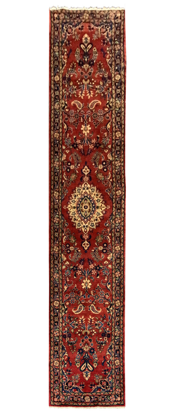 Rug#10585 Vintage Hamedan-Mehraban, Kurdi weave, circa1960, wool pile, rare & durable, Persia, size 461x82 cm (1) - Copy