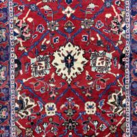 Rug#10600 Persian Sarouk, 16th c Safavid flowers, circa1960, wool pile, rare & durable, Persia, size 407x80 cm (5)