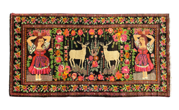 Rug#10622 Vintage Azari-Karabagh,art nouveau, circa1940, wool pile, rare & durable, USSR, size 308x152 cm (1)