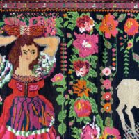 Rug#10622 Vintage Azari-Karabagh,art nouveau, circa1940, wool pile, rare & durable, USSR, size 308x152 cm (2)