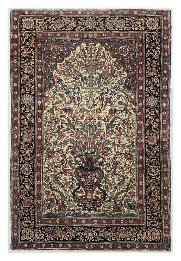 Rug# 10015, Antique Isfehan, wool pile on cotton base, late 19thc, 800k KPSQM, minor restoration, collectalbe, Persia, size 210x137 cm