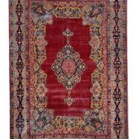 Rug# 10167, Antique Moshabad Mahal, restored, distressed pile, unique, Vegetable dyes, Sultanabad area, north West Persia, size 440x335 cm (2)