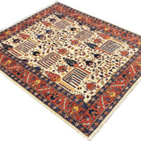 Rug# 25314, Afghan turkaman weave, 19th C Bakhtiari Ziegler design, Natural dyes, 192x151 cm (2)