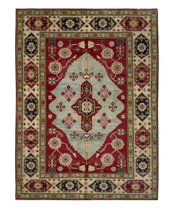 Rug# 26301, Afghan Chechen rug in 19th century Kazak design, woven in 2015 in Mazare-Sharif by Chechen settlers in Afghanistan, new condition, very durable, Size 264x186 cm (1)