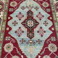 Rug# 26301, Afghan Chechen rug in 19th century Kazak design, woven in 2015 in Mazare-Sharif by Chechen settlers in Afghanistan, new condition, very durable, Size 264x186 cm (6)