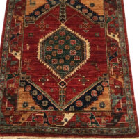 Rug# 26382 Afghan Turkaman weave, 19th Caucasian inspired, hand spun wool, Vegetable dyes, size 508x88 cm (4)