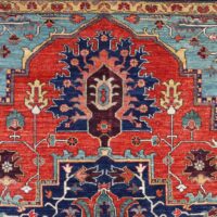 Rug# 26443 Afghan Turkaman weave , circa 2010, vegetable dyes, all wool, 19th c Heriz Serapi inspired, size 306x240 cm (4)