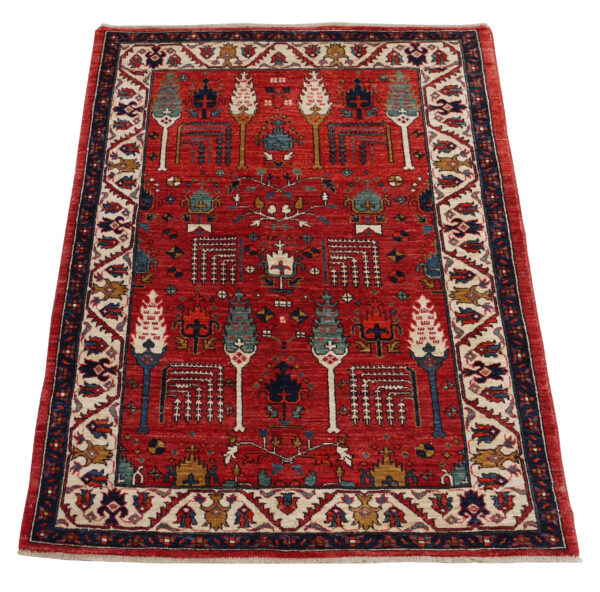 Rug# 26447, Afghan Turkaman weave, Vegetable dye Revial of a 16th century Safavid Garden design, size 177x122 cm (2)