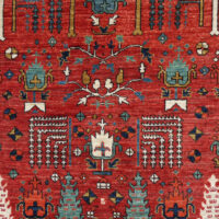 Rug# 26447, Afghan Turkaman weave, Vegetable dye Revial of a 16th century Safavid Garden design, size 177x122 cm (4)