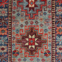 Rug# 26455 Afghan Turkaman weave , circa 2010, vegetable dyes, all wool, 19th c Caucasian inspired, size `132x84 cm (4)