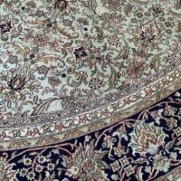 Rug# 31232, Fine Srinagar, 100% silk pile on a cotton warp and weft, Classic Kashan design design, Kashmir , India, Size 248 cm round (7)