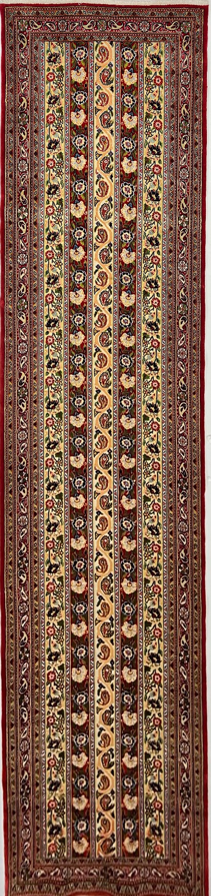 Rug# 6048, Superfine persian Qum, Kork wool pile, 600,00 Asymmetrical knots permetre, rare, 294x78 cm