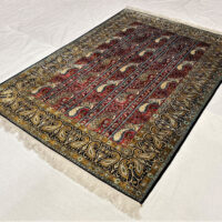 Rug# 6254, vintage and fine Qum pure caspian silk on silk foundation, c.1950, Persia, size 204x135 cm, RRP $12000, Special price $3600 (2)