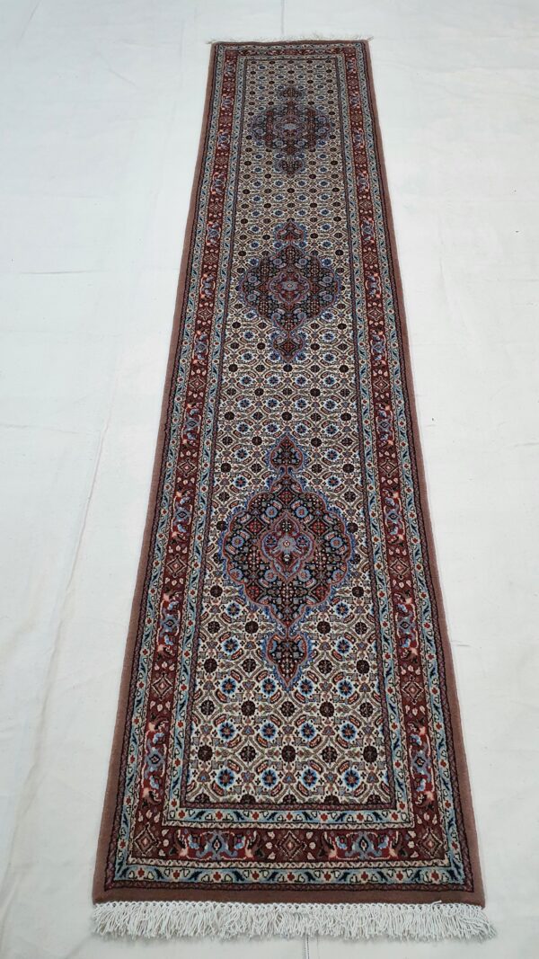 Rug# 6645, Superfine Sherkat weave Mood Birjand, immaculate, c.2000, Persia, 293x60 cm, RRP $3000, on special $1100 (2)