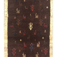 Rug# 6963, Vintage Gabbeh, nomadic Qashaqai tribe, circa 1960, size 186x88 cm