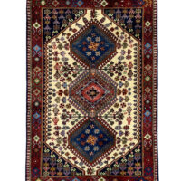 Rug#10364, Yalameh-Aliabad, circa 1990, all wool, Rare piece, south Persia, size 149x97 cm (2)