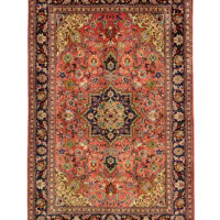 Rug#10411, Mid century Tabriz , wool and silk pile, circa 1960, 500K kpsqm, restored, Rare piece, Persia, size 200x137 cm