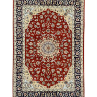 Rug#10629, Superfine Isfehan, full silk base and inlay, 850Kkpsqm, Rare piece, Persia, size 232x161 cm (2)