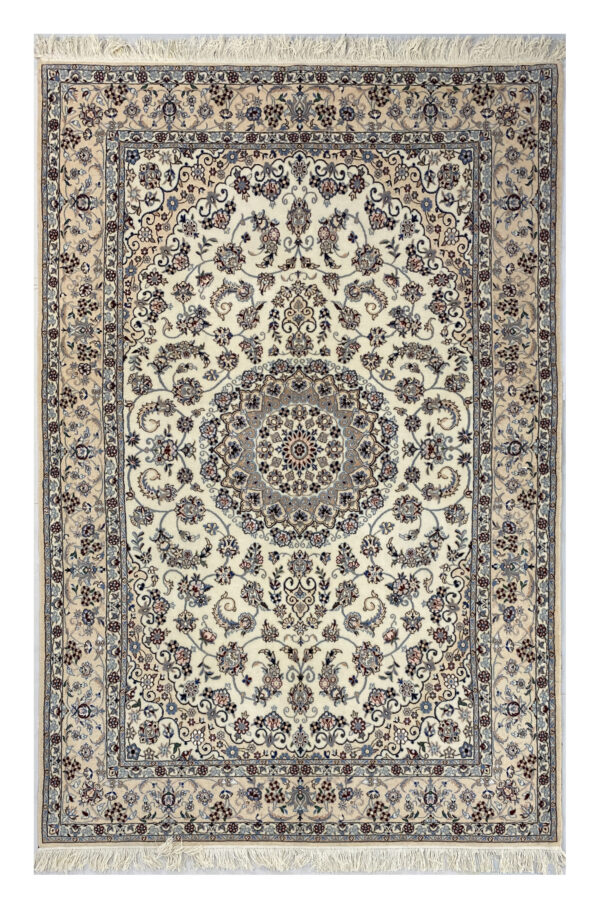 Rug# 10222, 6LA Nain , Silk inlay c.1980, 1 million KPSQM, Persia, size 222x147 cm (2)
