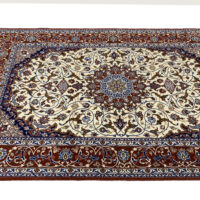 Rug# 10239, Isfehan, Kork-wool & silk pile, silk foundation, 900k KPSQM, Signed Sairafian, c.1990, Persia, size 203x132 cm (5)