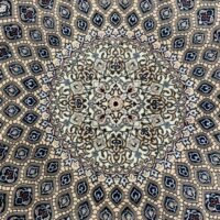 Rug# 10334, Superfine Nain 6LA, circa 1990, Gonbad or Dome design, superfine wool & silk, rare, Persia, size 227x150 cm (5)