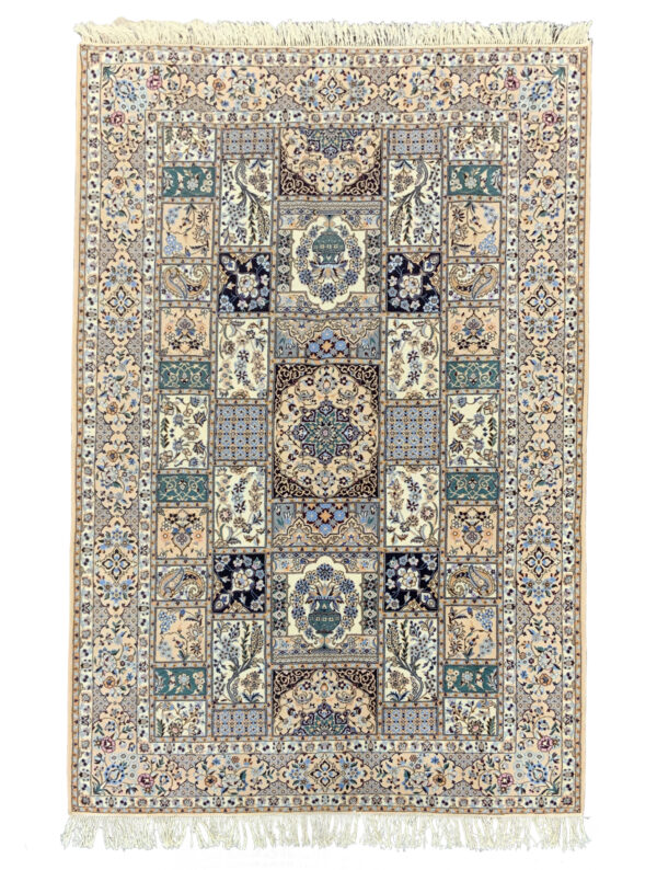 Rug# 10337, Superfine 6LA Nain, circa 2000, superfine wool & silk pile, rare, Persia, size 230x151 cm (8)