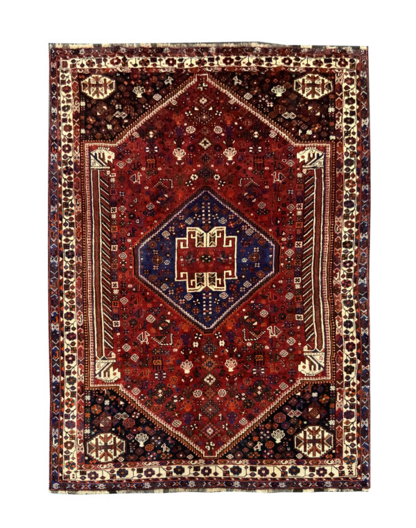 Rug# 10445, Nomadic Qashqai- Arabweavei, mid 20th c, all wool, Persia, size 302x210 cm (1)