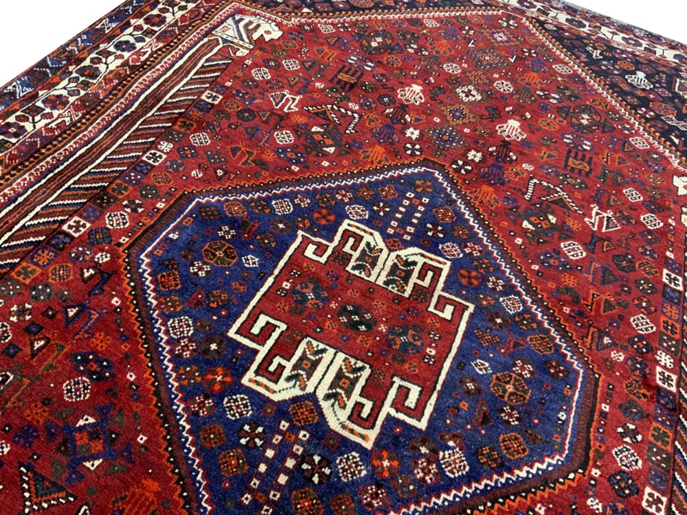 Rug# 10445, Nomadic Qashqai- Arabweavei, mid 20th c, all wool, Persia, size 302x210 cm (6)